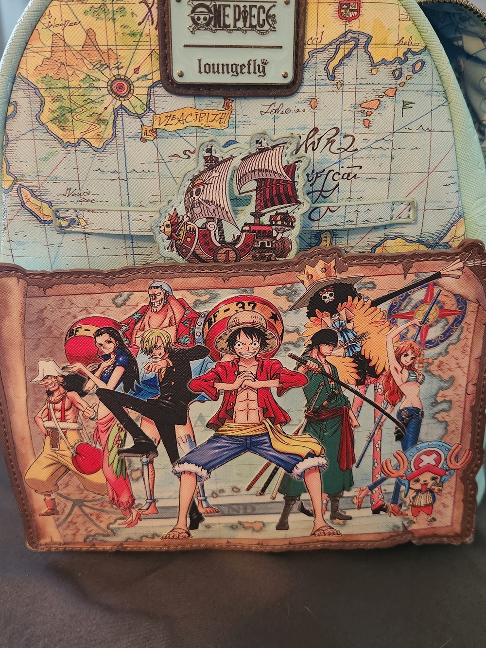 Loungefly x One Piece Mini Backpack - Nautical Map & Straw Hat Crew Print